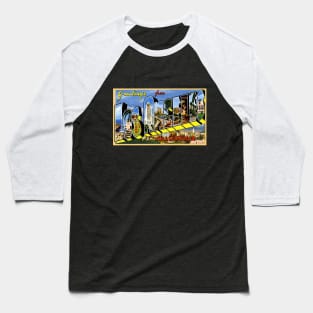 Greetings from Los Angeles California, Vintage Large Letter Postcard Baseball T-Shirt